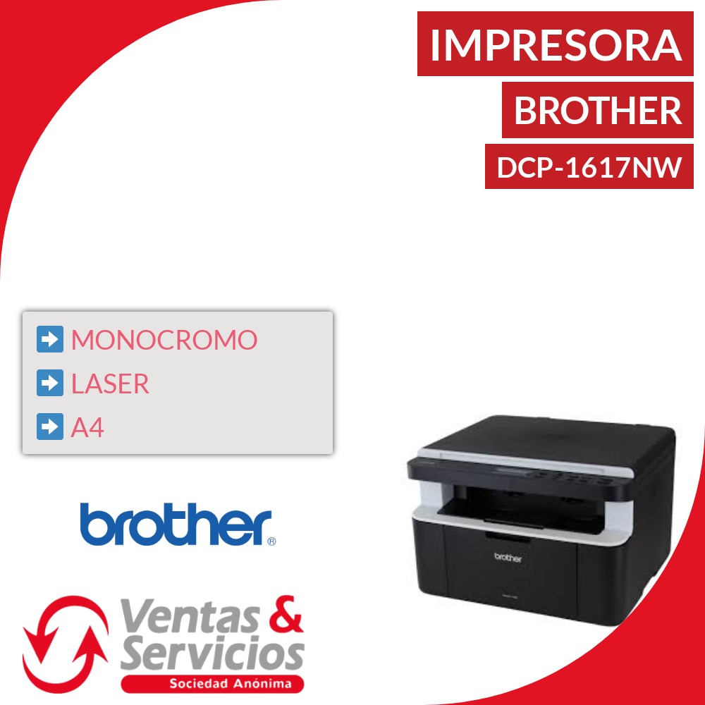 Impresora Multifuncion Brother Dcp-1617 Nw - TONERCORDOBA